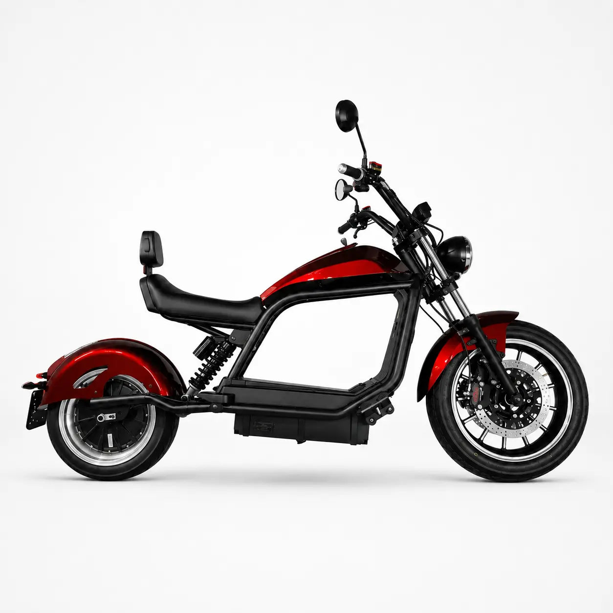 E-Chopper 6.0 Premium in rot mit Straßenzulassung 45 km/h Seitenansicht