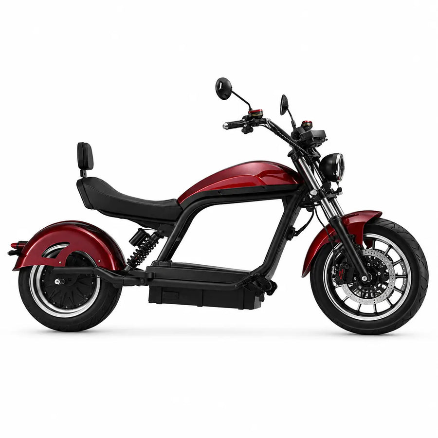 E-Chopper 6.0 Premium in rot mit Straßenzulassung 45 km/h Seitenansicht