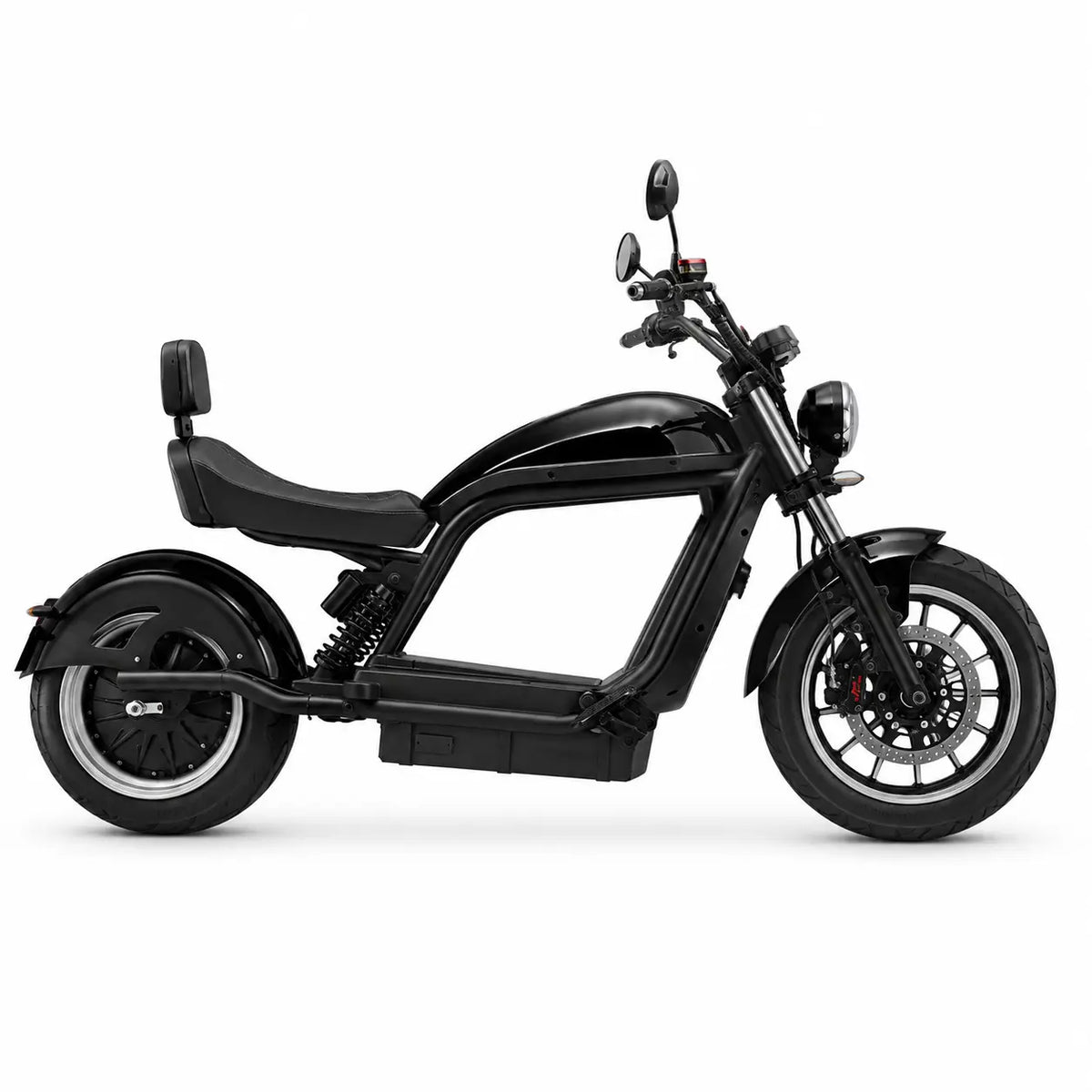 E-Chopper 6.0 Premium in schwarz mit Straßenzulassung 45 km/h Seitenansicht