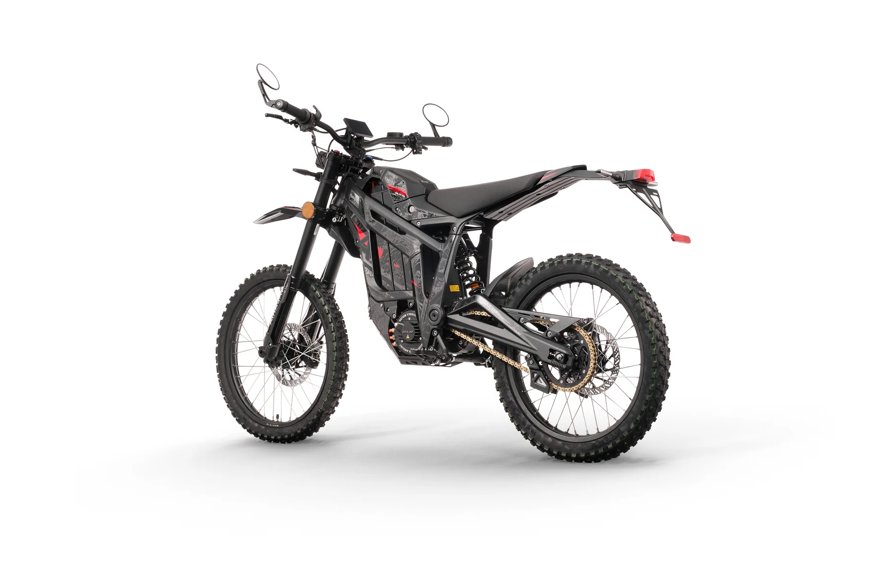 Talaria MX5 Pro L1e mit 45 km/h Straßenzulassung - Heckansicht auf weißem Hintergrund