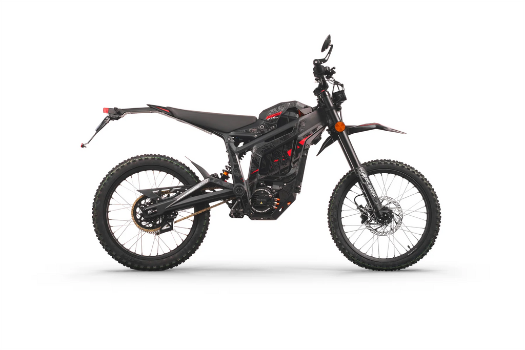 Talaria MX5 Pro L1e 45 km/h Elektro Enduro Motorrad - Seitenansicht weißer Hintergrund